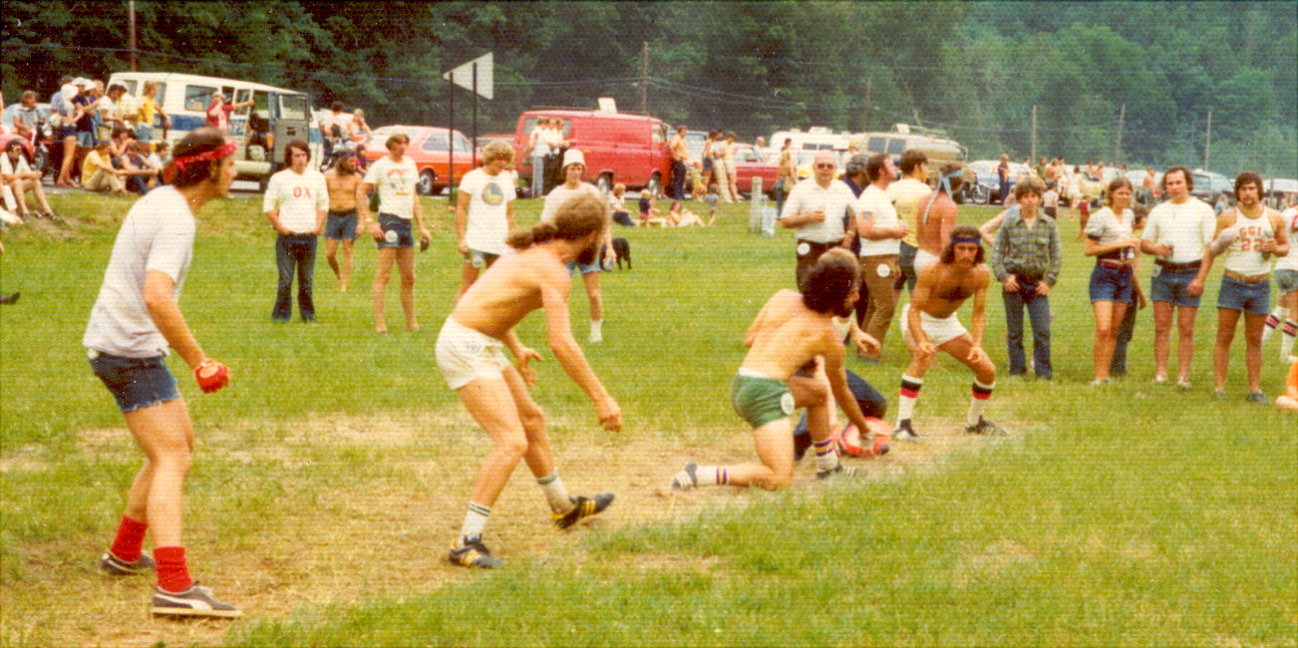 John Kirkland with fellow competitors at the International Frisbee Tournament in Marquette